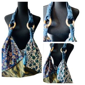 Handmade Boho Triangle Bag Origami Bag Ankara Tote Beach Bag